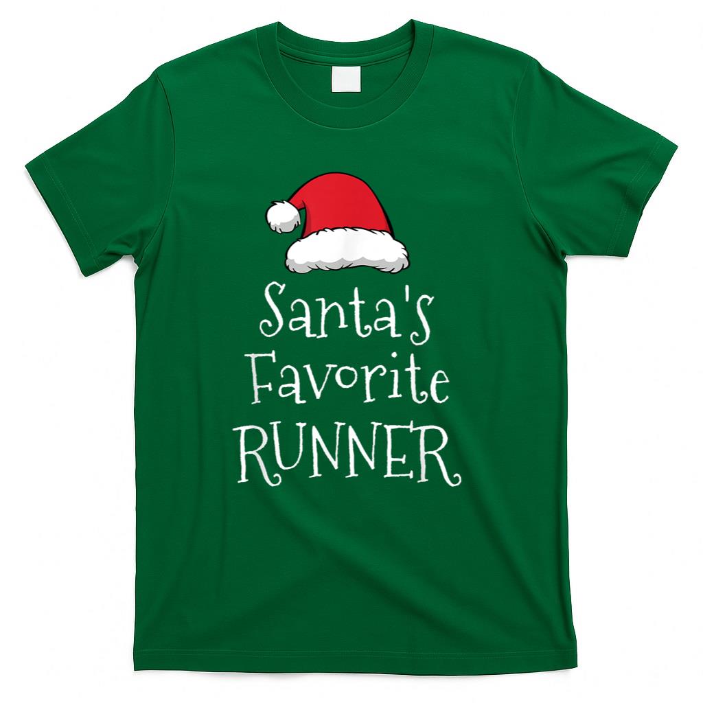 Santas Favorite Runner - Christmas Funny Running Gift T-Shirt