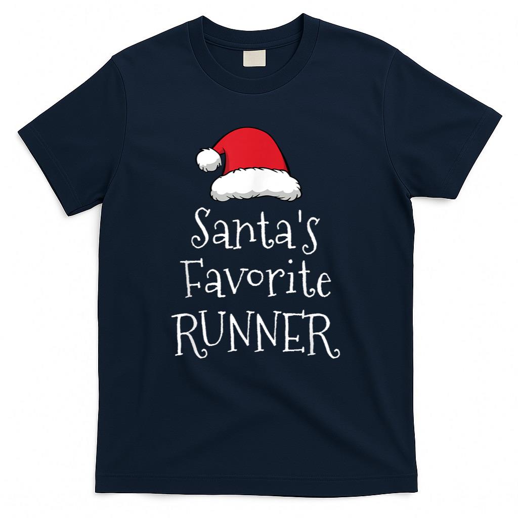 Santas Favorite Runner - Christmas Funny Running Gift T-Shirt