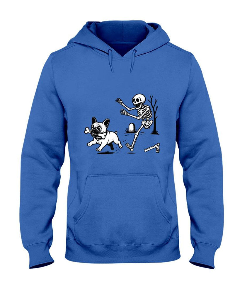Pet Mom Halloween Shirt - Skeleton Chasing French Bulldog Halloween Dog Mom Pet Lover T-Shirt