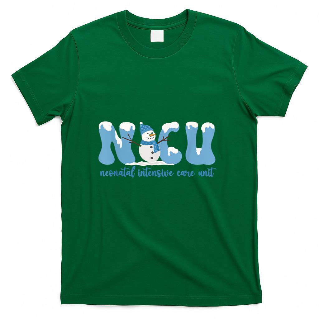 Winter NICU Nurse Xmas Snowman Neonatal Intensive Care Unit T-Shirt