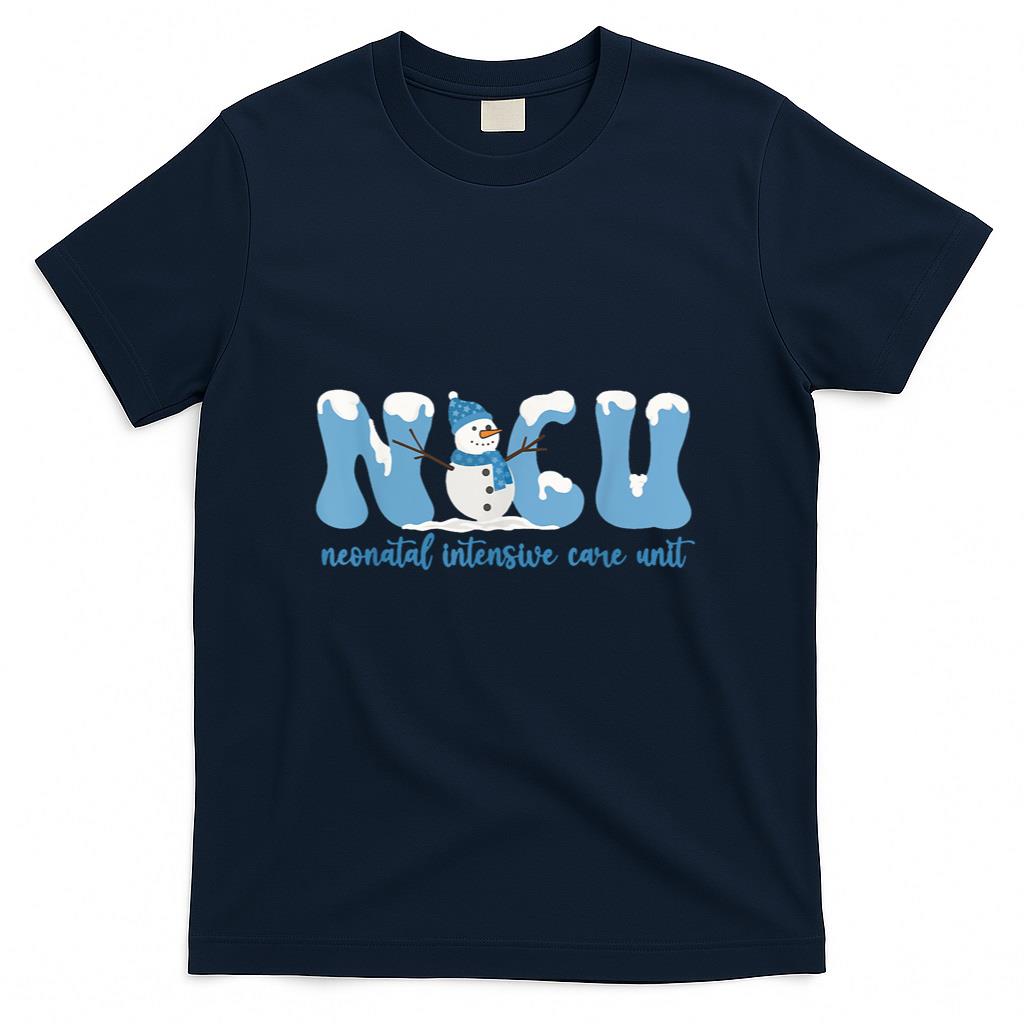 Winter NICU Nurse Xmas Snowman Neonatal Intensive Care Unit T-Shirt