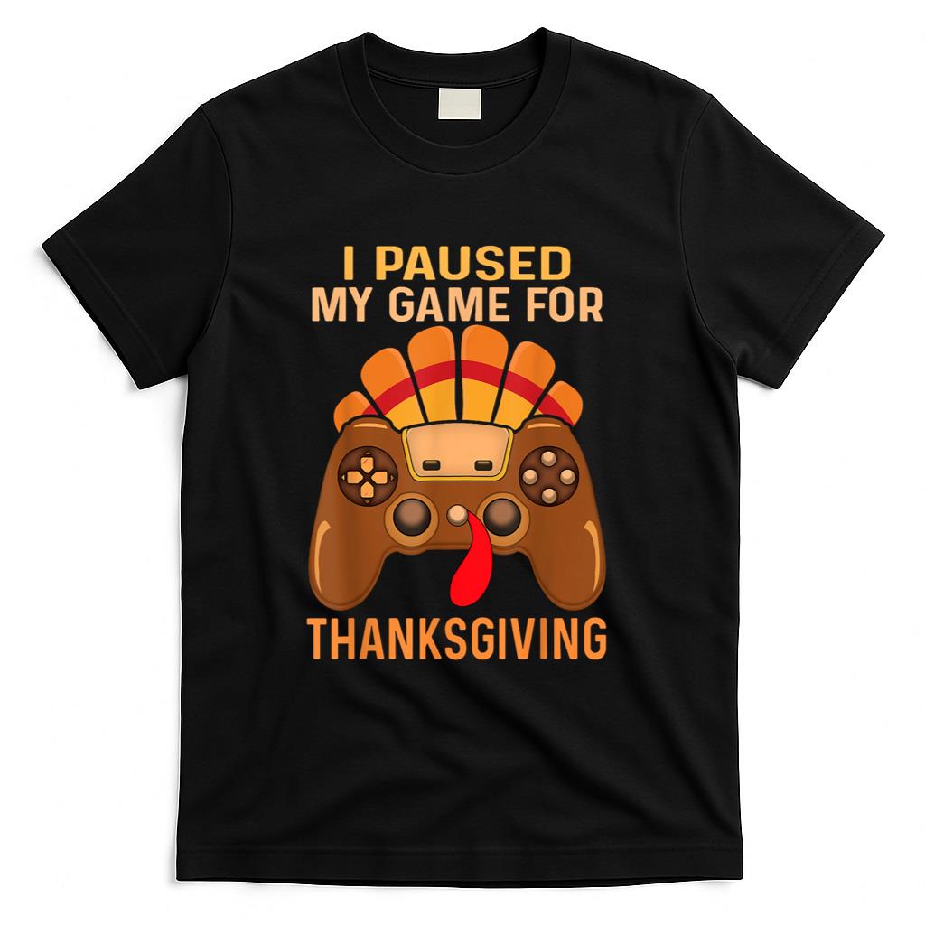 Happy Thanksgiving gaming fall Turkey gamer boys kids men T-Shirt