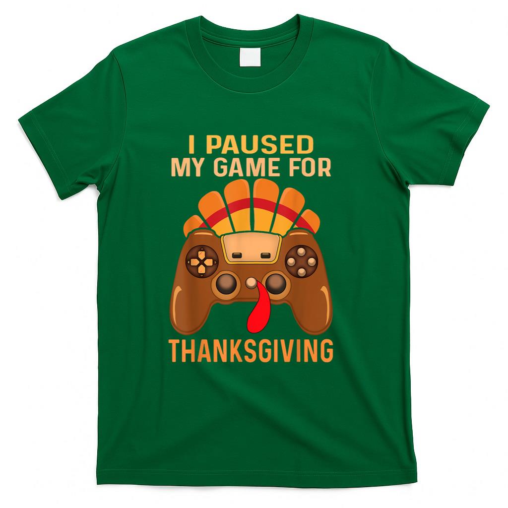 Happy Thanksgiving gaming fall Turkey gamer boys kids men T-Shirt