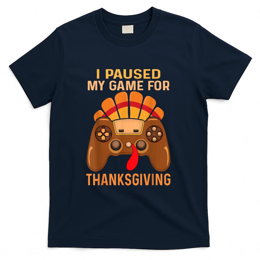 Happy Thanksgiving gaming fall Turkey gamer boys kids men T-Shirt
