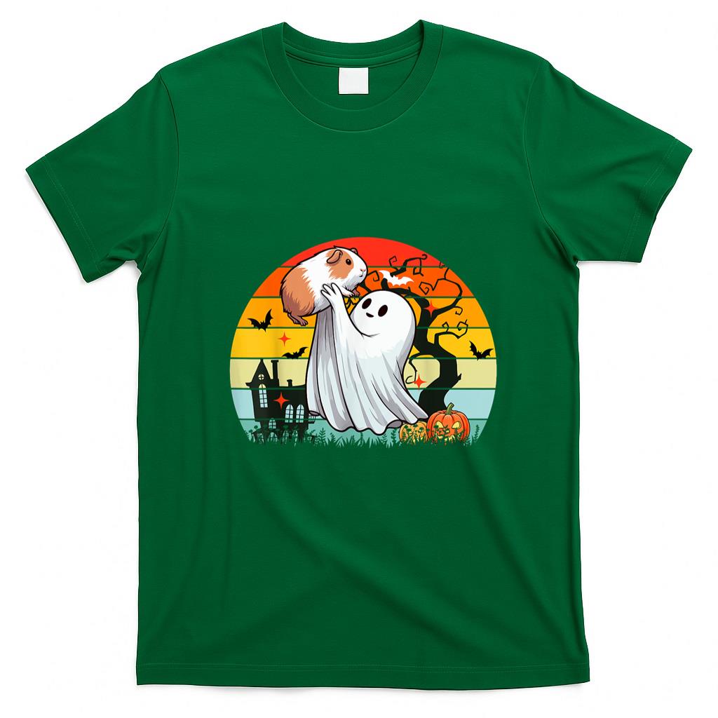 Pet Mom Halloween Shirt - Vintage Retro Boo Ghost Hunging Guinea Pig Halloween Family T-Shirt