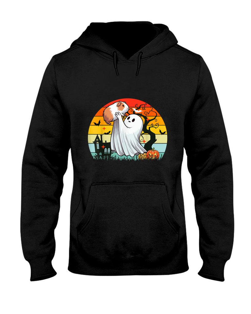 Pet Mom Halloween Shirt - Vintage Retro Boo Ghost Hunging Guinea Pig Halloween Family T-Shirt