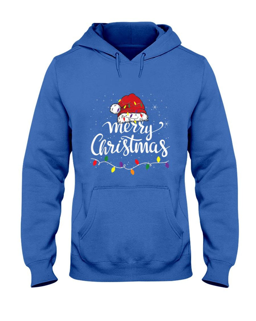 Merry Christmas Lights Red Santa Hat Xmas Family Men Women T-Shirt
