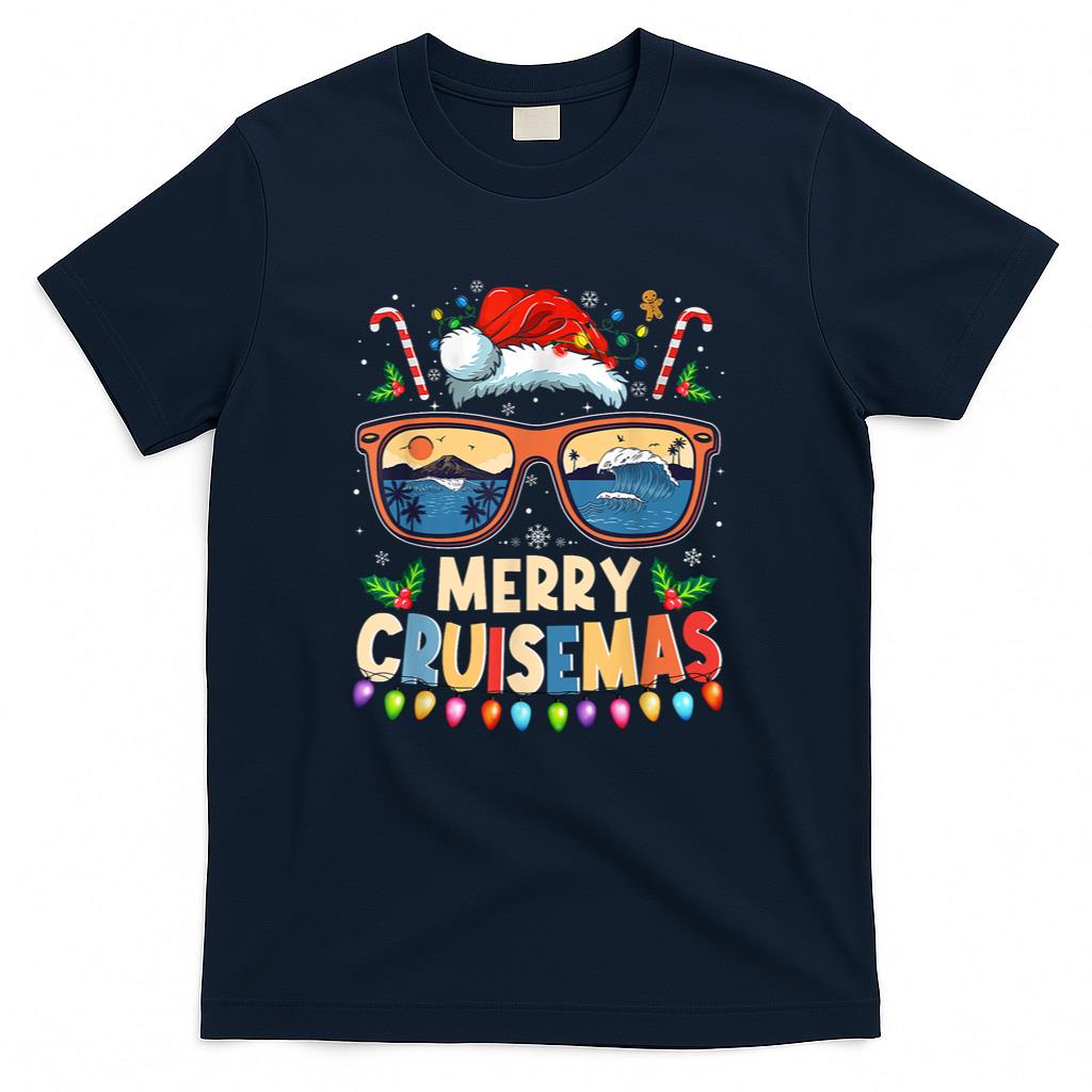 Merry Cruisemas 2025 Funny Christmas Santa Reindeer Cruise T-Shirt