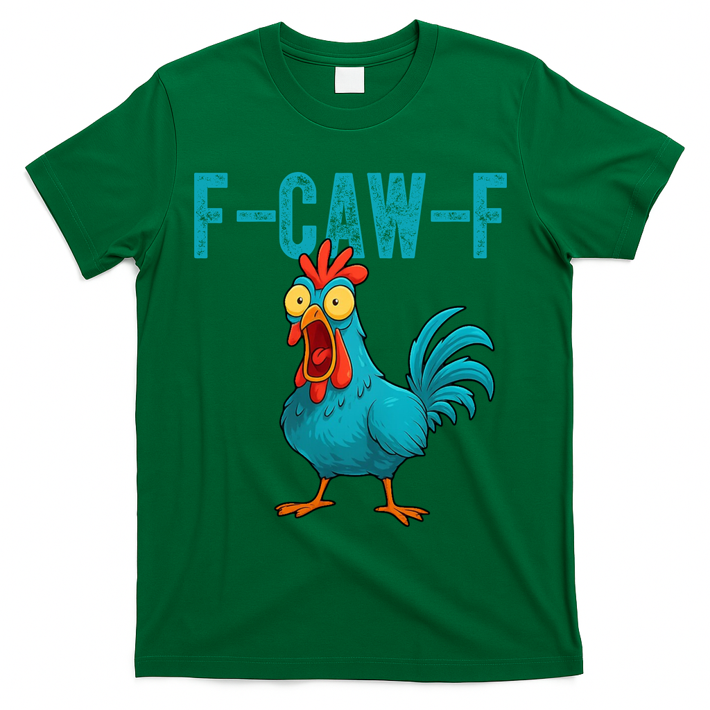 F-CAW-F Funny Rooster Chicken Farm Animal Humor Meme T-Shirt