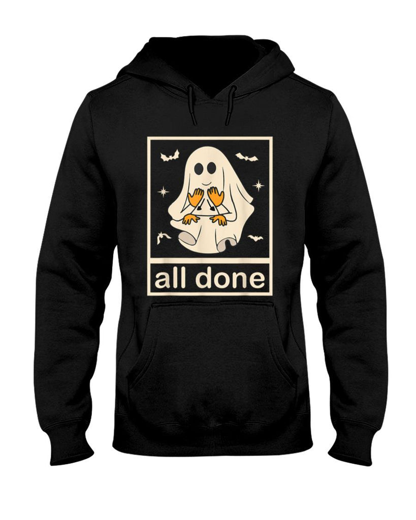 All Done Sign Language Ghost Speech Pathology Teacher Men Women T-Shirt