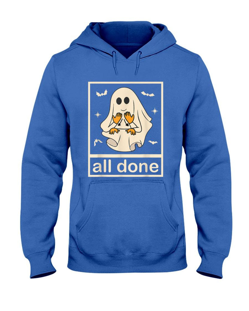 All Done Sign Language Ghost Speech Pathology Teacher Men Women T-Shirt