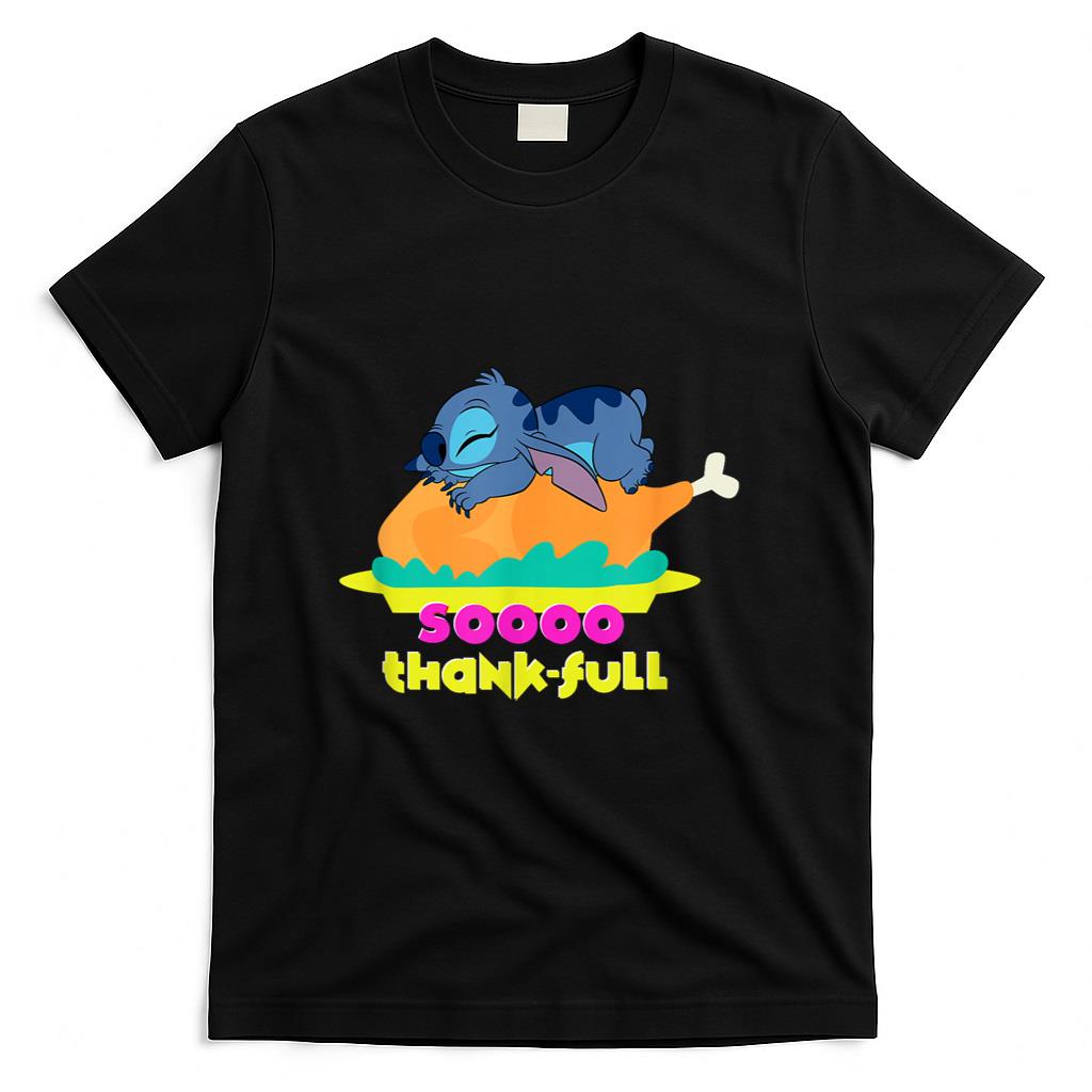 Disney Lilo Stitch Thanksgiving Soooo Thankful Turkey Nap T-Shirt
