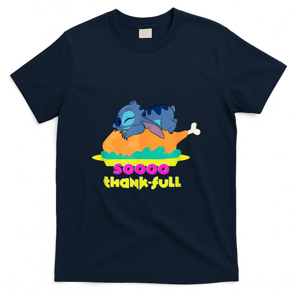 Disney Lilo Stitch Thanksgiving Soooo Thankful Turkey Nap T-Shirt