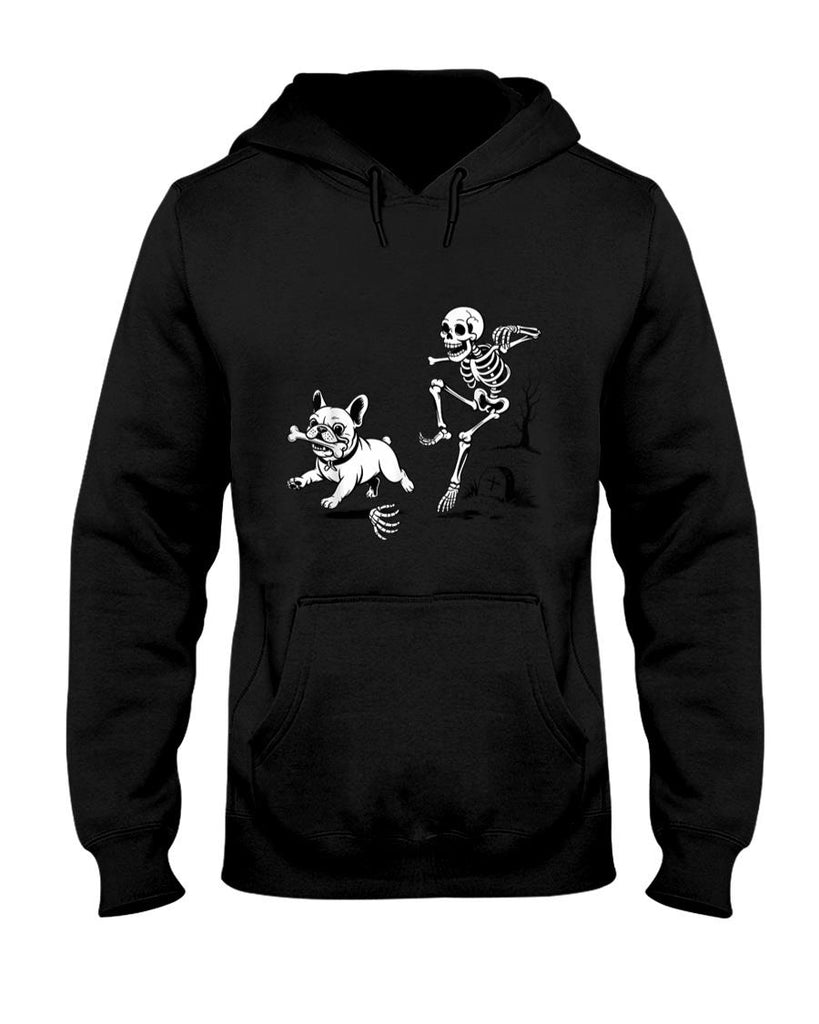 Pet Mom Halloween Shirt - Funny Halloween Skeleton Chasing French Bulldog Pet Lovers T-Shirt