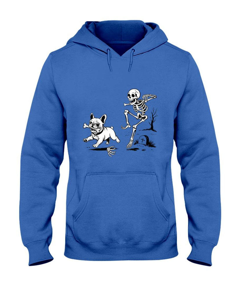 Pet Mom Halloween Shirt - Funny Halloween Skeleton Chasing French Bulldog Pet Lovers T-Shirt