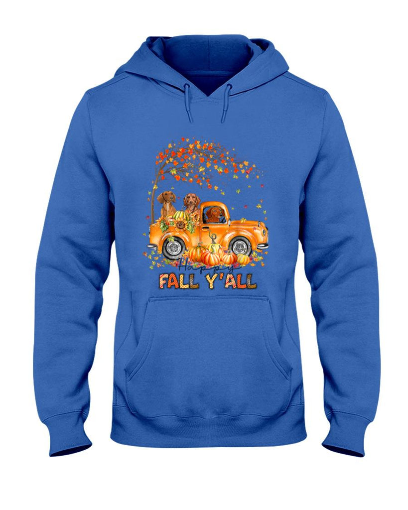 Happy Fall Yall Dachshund Riding Truck Pumpkin Autumn Fall T-Shirt