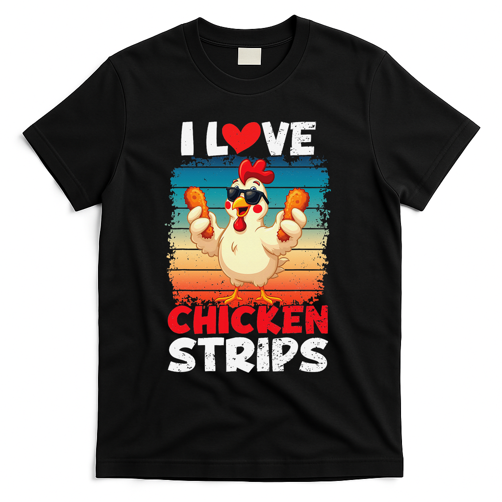 I Love Chicken Strips Crispy Chicken Fingers Fast Food T-Shirt