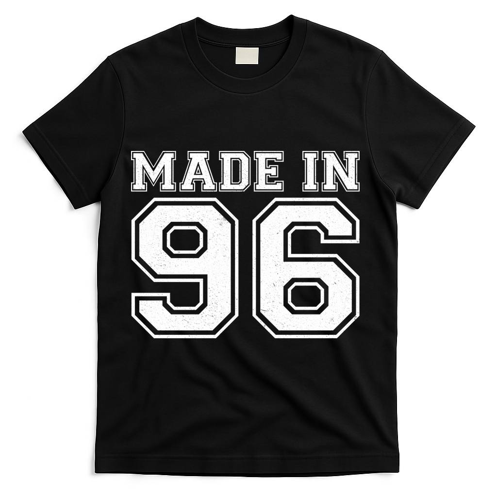 30 Birthday Made In 1996 Sports Jersey T-Shirt - Black