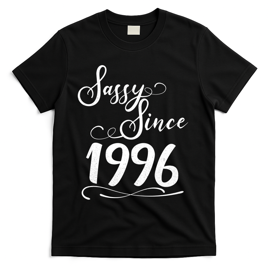 30th Birthday Sassy Since 1996 T-Shirt - Black