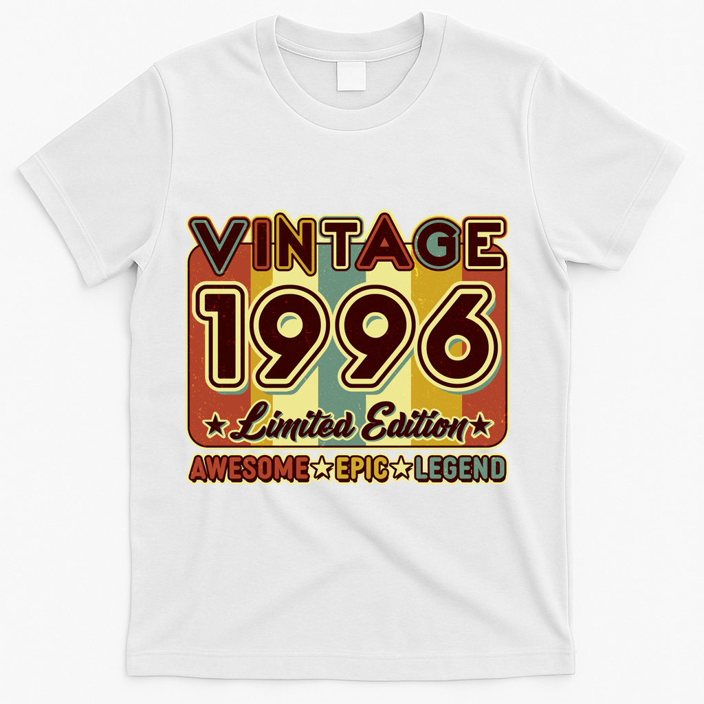 30th Birthday Vintage 1996 Limited Edition Awesome Epic Legend T-Shirt - White