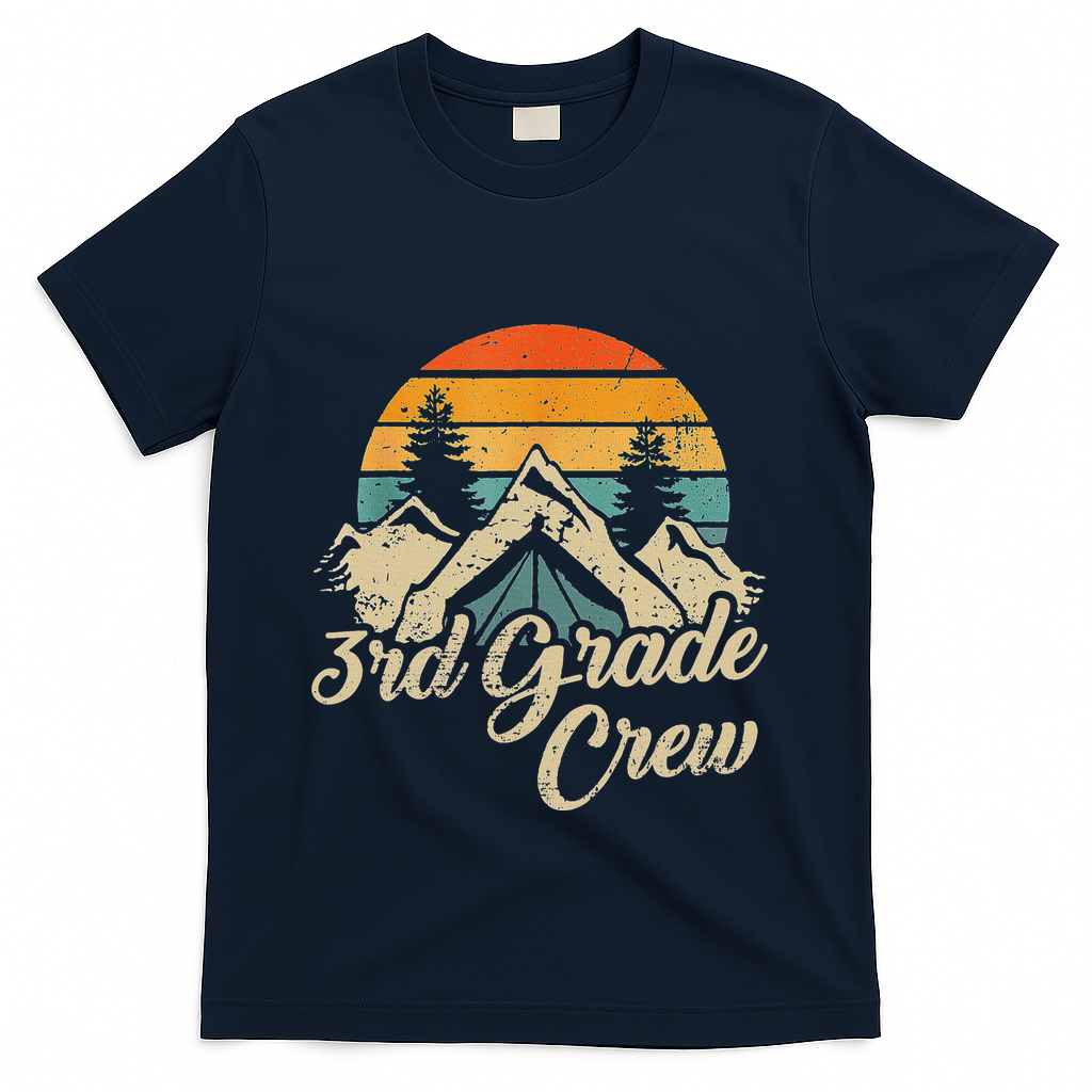3rd Grade Crew Back To School After Camping Trip Love Camp T-Shirt - Navy
