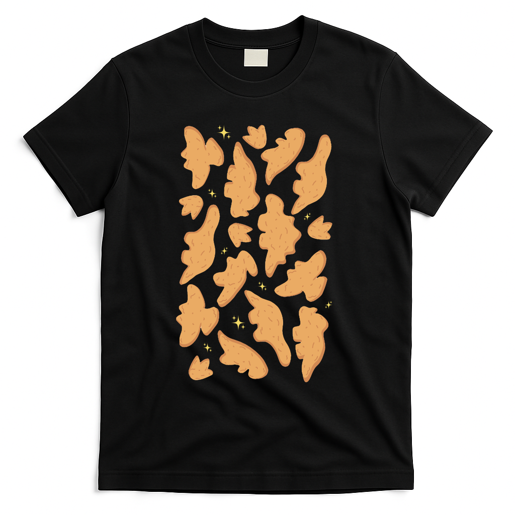 Dino Nuggies Chicken Nuggets Pattern T-Shirt