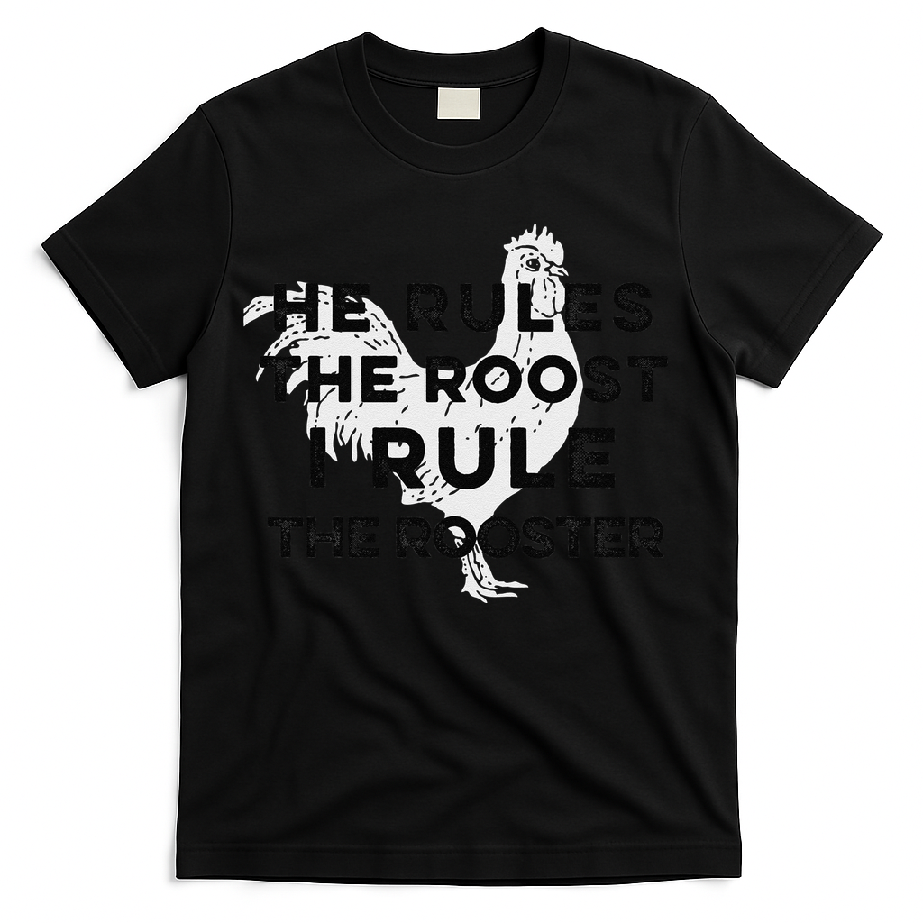 He Rules The Roost I Rule The Rooster Funny Boss Chickens T-Shirt