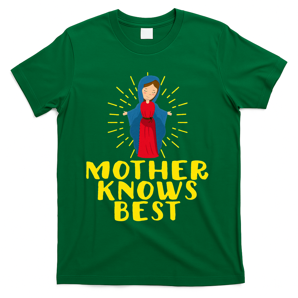 Blessed Mother Mary Knows Best Catholic Mother's Day T-Shirt