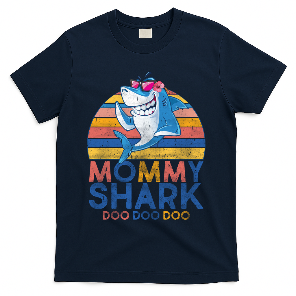 Vintage Retro Mommy Shark Doo T-Shirt