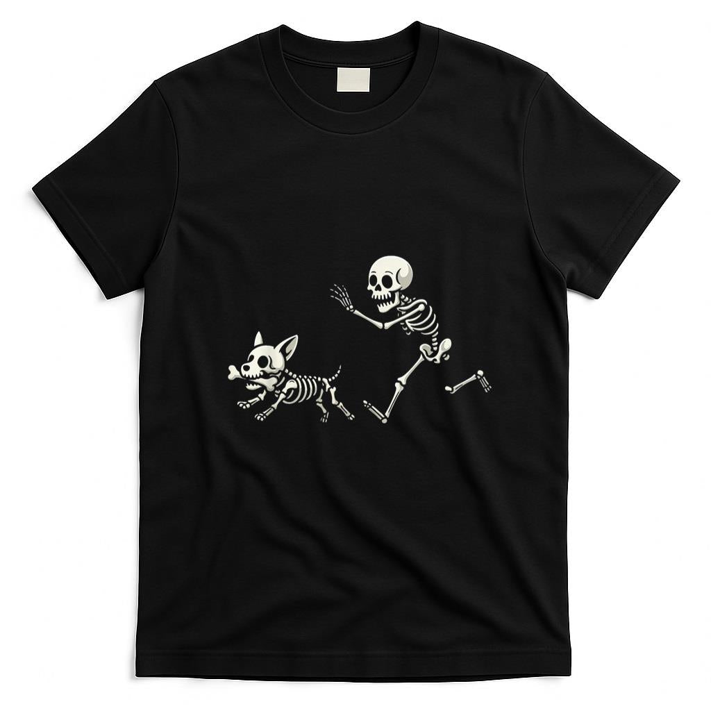Pet Mom Halloween Shirt - Funny Skeleton Chasing Corgi Halloween Dog Mom Pet Lover T-Shirt_5