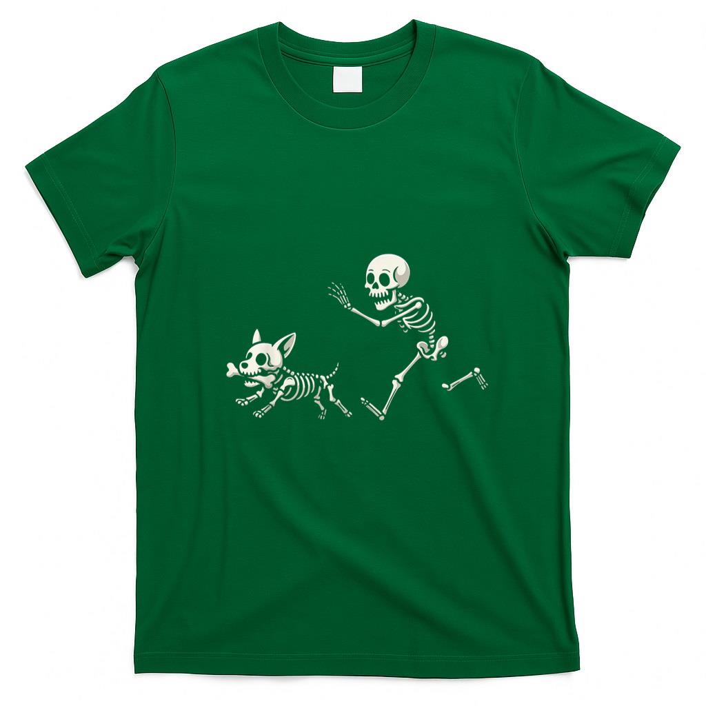 Pet Mom Halloween Shirt - Funny Skeleton Chasing Corgi Halloween Dog Mom Pet Lover T-Shirt_5