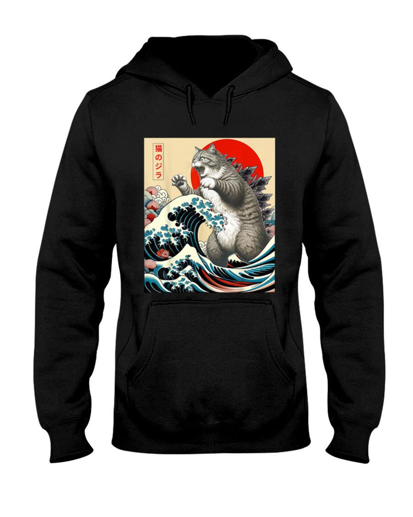 Catzilla Cat Japanese Art Funny Cat Gifts For Men Women Kid T-Shirt