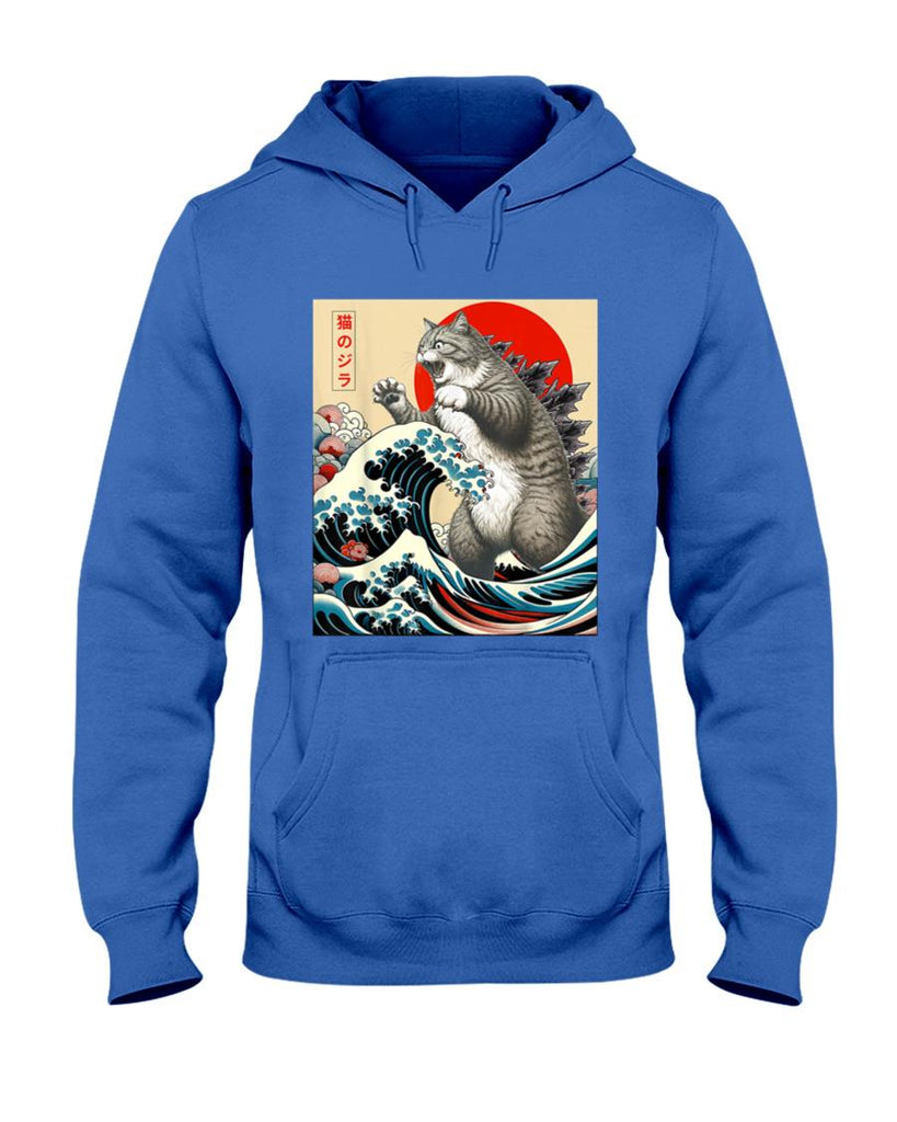 Catzilla Cat Japanese Art Funny Cat Gifts For Men Women Kid T-Shirt