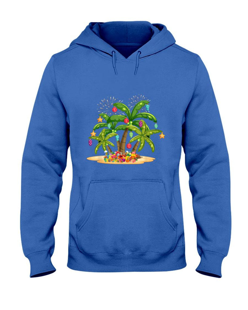 Christmas Palm Tree Light Hawaiian Tropical Xmas T-Shirt for Men Women Kids
