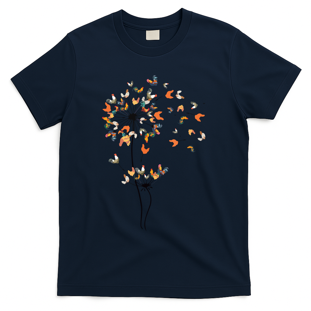 Dandelion Chicken Flower Shirts Floral Chicken Tree Lover T-Shirt