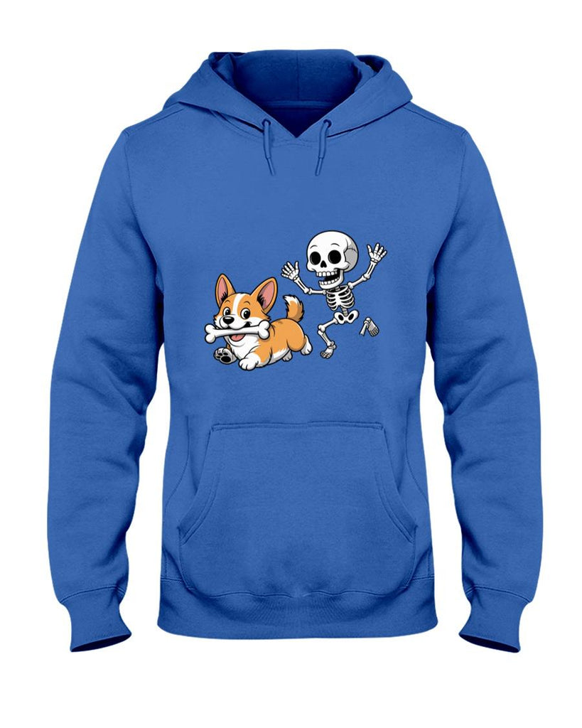 Pet Mom Halloween Shirt - Funny Skeleton Chasing Corgi Halloween Dog Mom Pet Lover Long Sleeve T-Shirt_1
