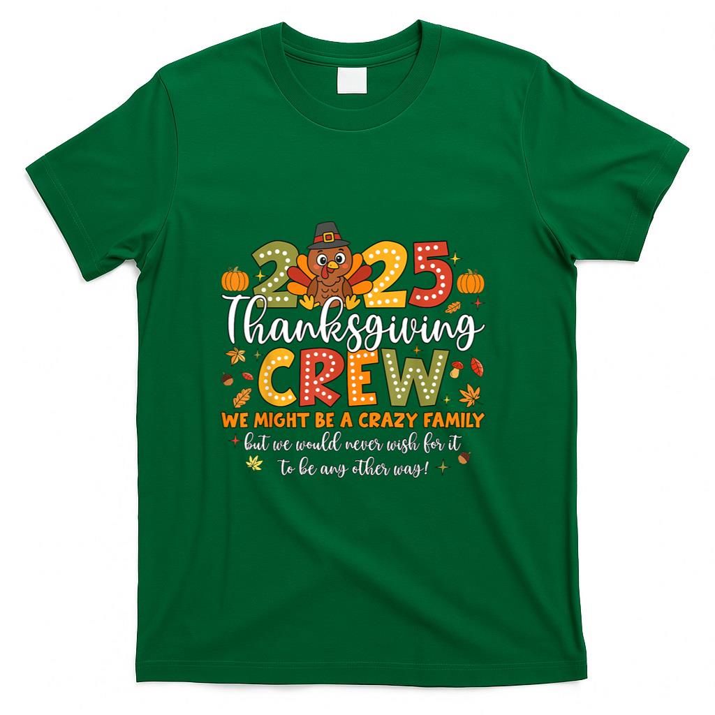 Family Thanksgiving 2025 Thanksgiving Crew Turkey Matching T-Shirt_2