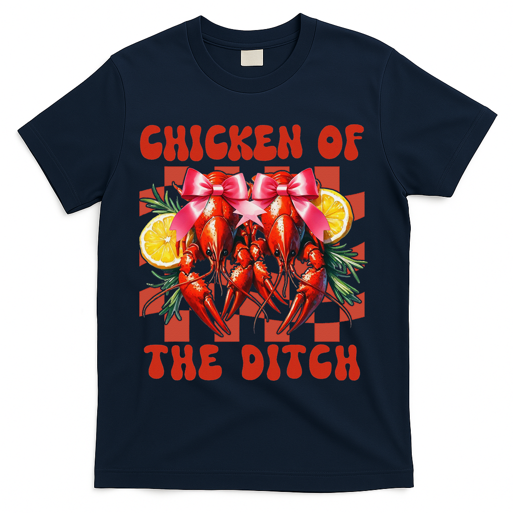 Crawfish Boil Coquette Bow Cajun Seafood Chicken Of Ditch T-Shirt