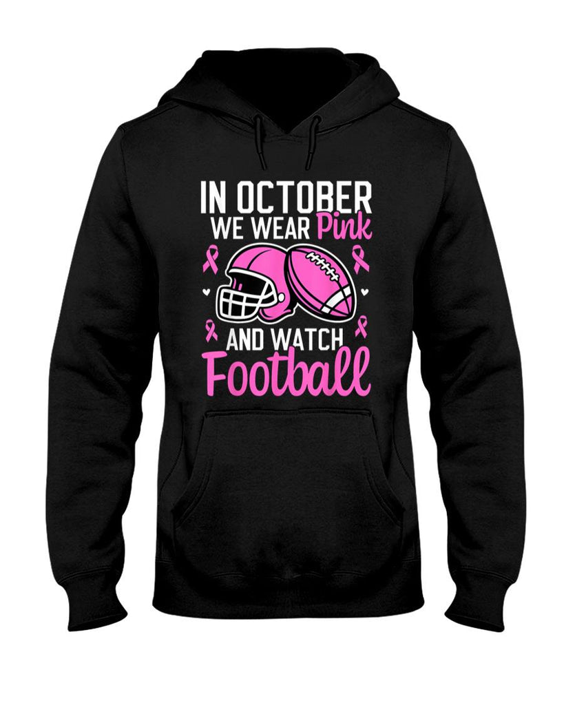 in October We Wear Pink Football Breast Cancer Awareness T-Shirt_1