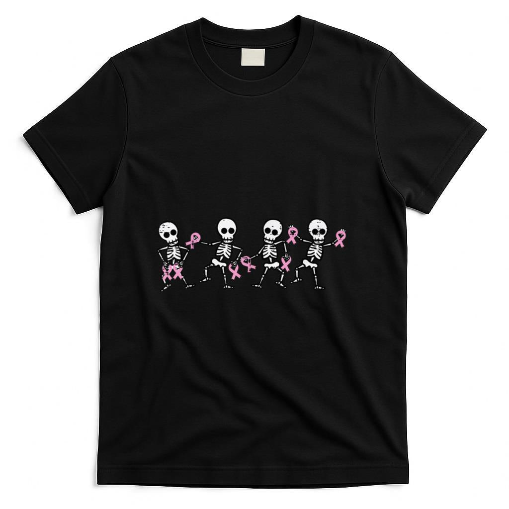Breast Cancer Skeletons Dancing Awareness Men Women Kids T-Shirt