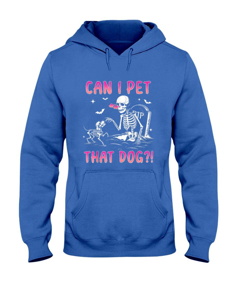 Halloween Shirt - Can I pet that dog funny skeleton dog lover halloween T-Shirt