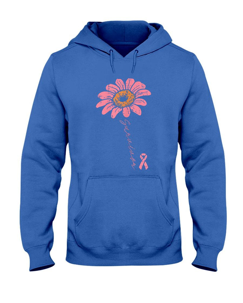 Sunflower Pink Ribbon Breast Cancer Survivor Awareness Women T-Shirt