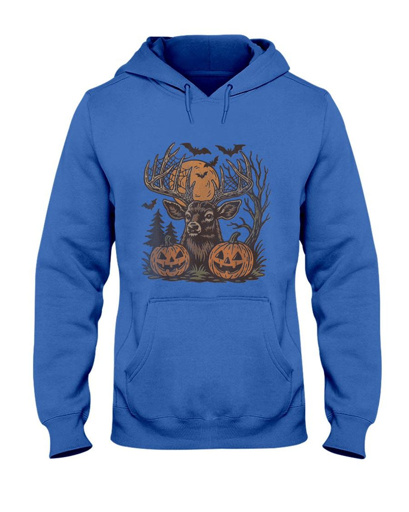 Halloween Deer Buck with Pumpkin Antlers Fall Spooky Night T-Shirt
