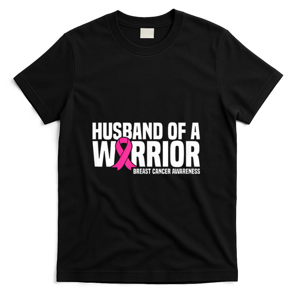 Husband of a Warrior Pink Ribbon Breast Cancer Awareness T-Shirt