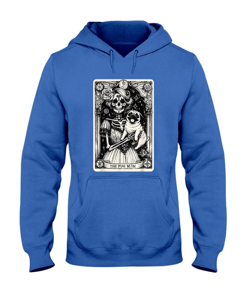 Pet Mom Halloween Shirt - Vintage Skeleton Pug Mom Tarot Card Witchy Vibes Pug Lover T-Shirt