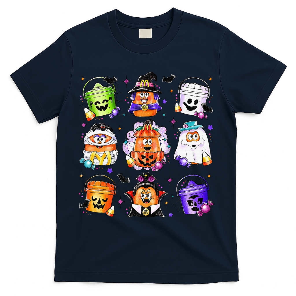 Chicken Nuggets Pumpkin Halloween 90S Vintage T-Shirt