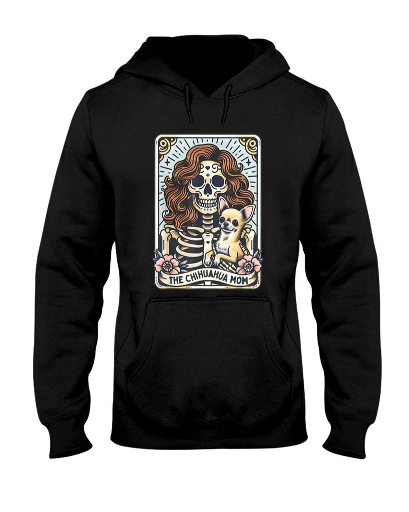 Pet Mom Halloween Shirt - Chihuahua Mom Tarot Card Skeleton Mama Dog Lover Witchy Vibe T-Shirt
