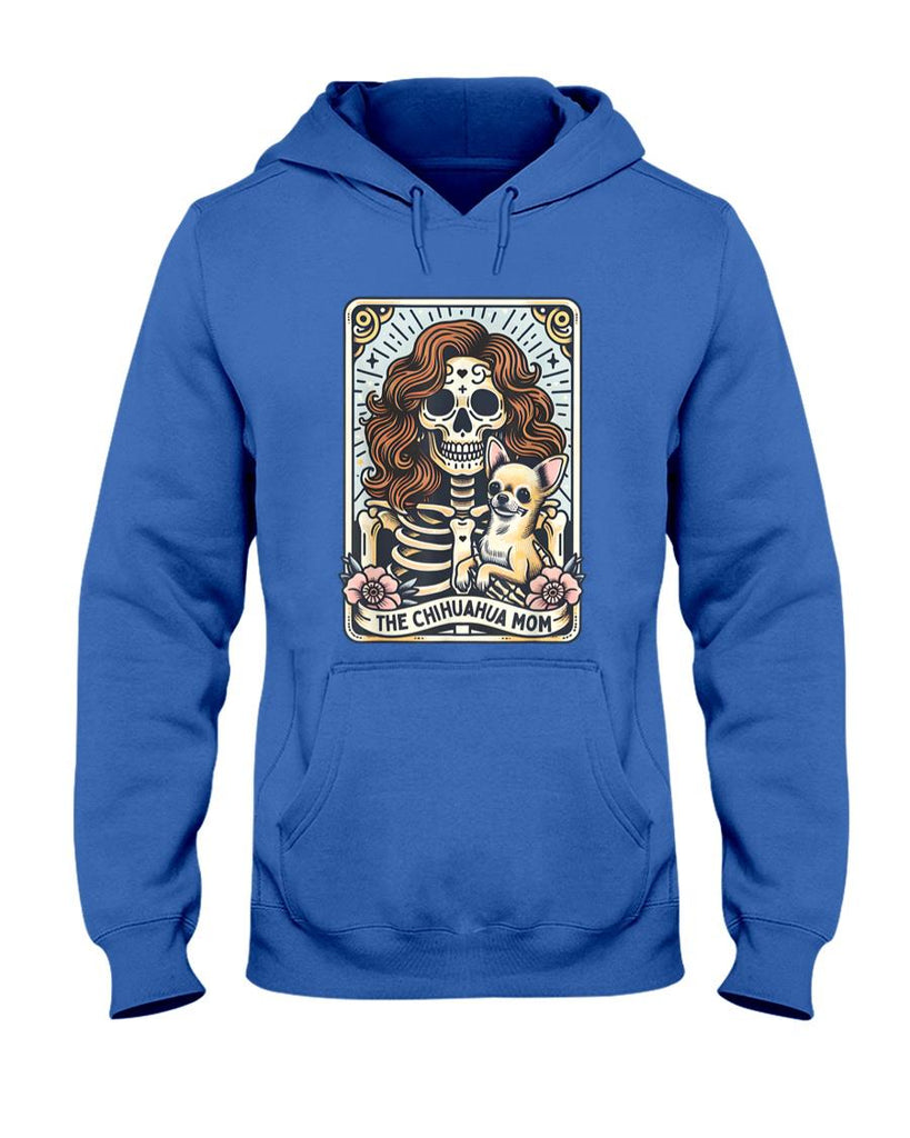 Pet Mom Halloween Shirt - Chihuahua Mom Tarot Card Skeleton Mama Dog Lover Witchy Vibe T-Shirt