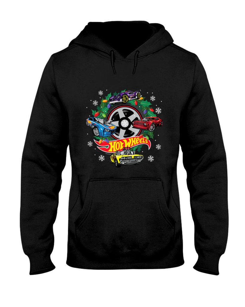 Hot Wheels Christmas Wreath with Lights and Cars T-Shirt