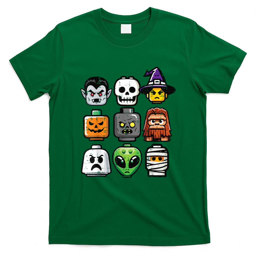 Halloween Shirt - Halloween Brick Pumpkin Ghost Heads Costume Boys Kids Men T-Shirt
